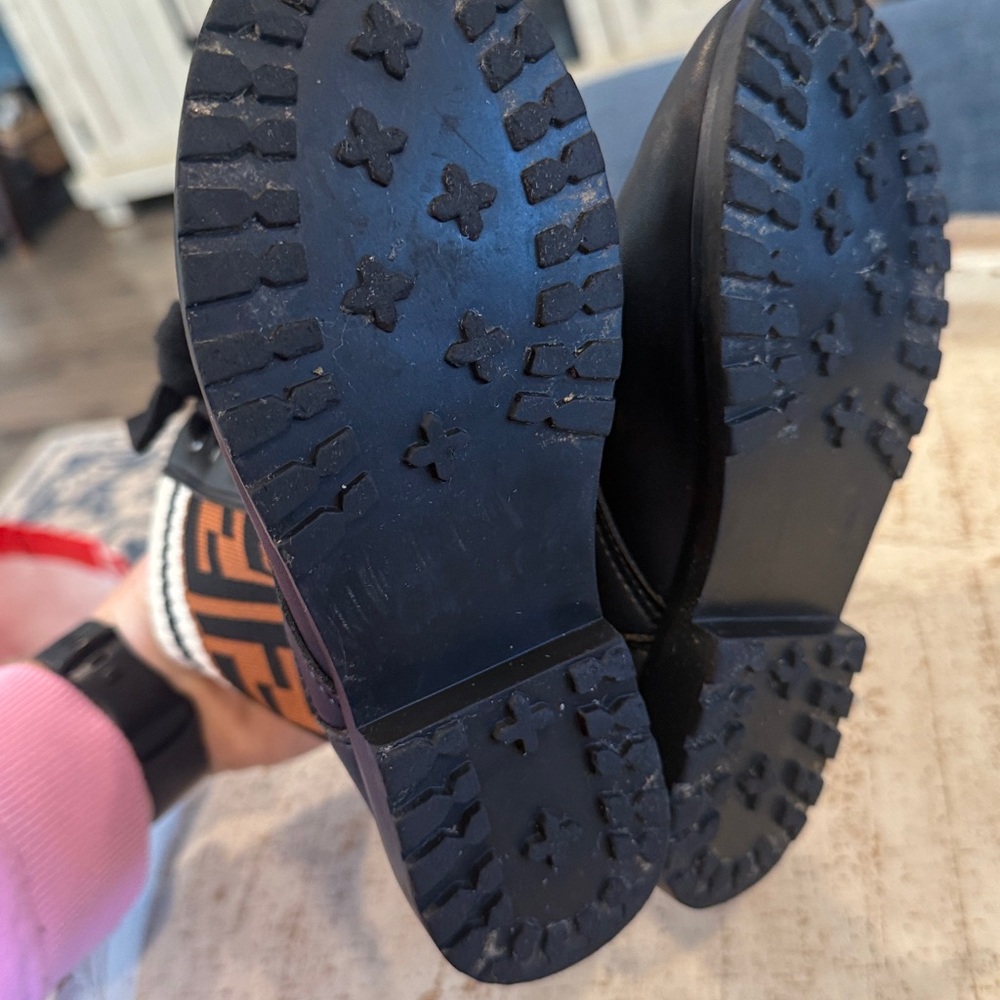 Fendi Boots Unisex junior biker boots in leather and fabric size between eu29 - Picture 9 of 10